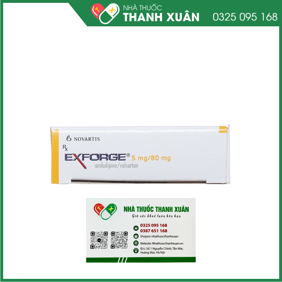 Thuốc  Exforge 5/80 điều trị tăng huyết áp vô căn